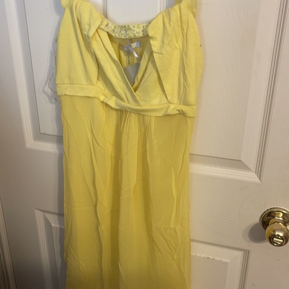 Lucy Paris Beaded Yellow Cut-Out Mini Dress NWT - Picture 3 of 9
